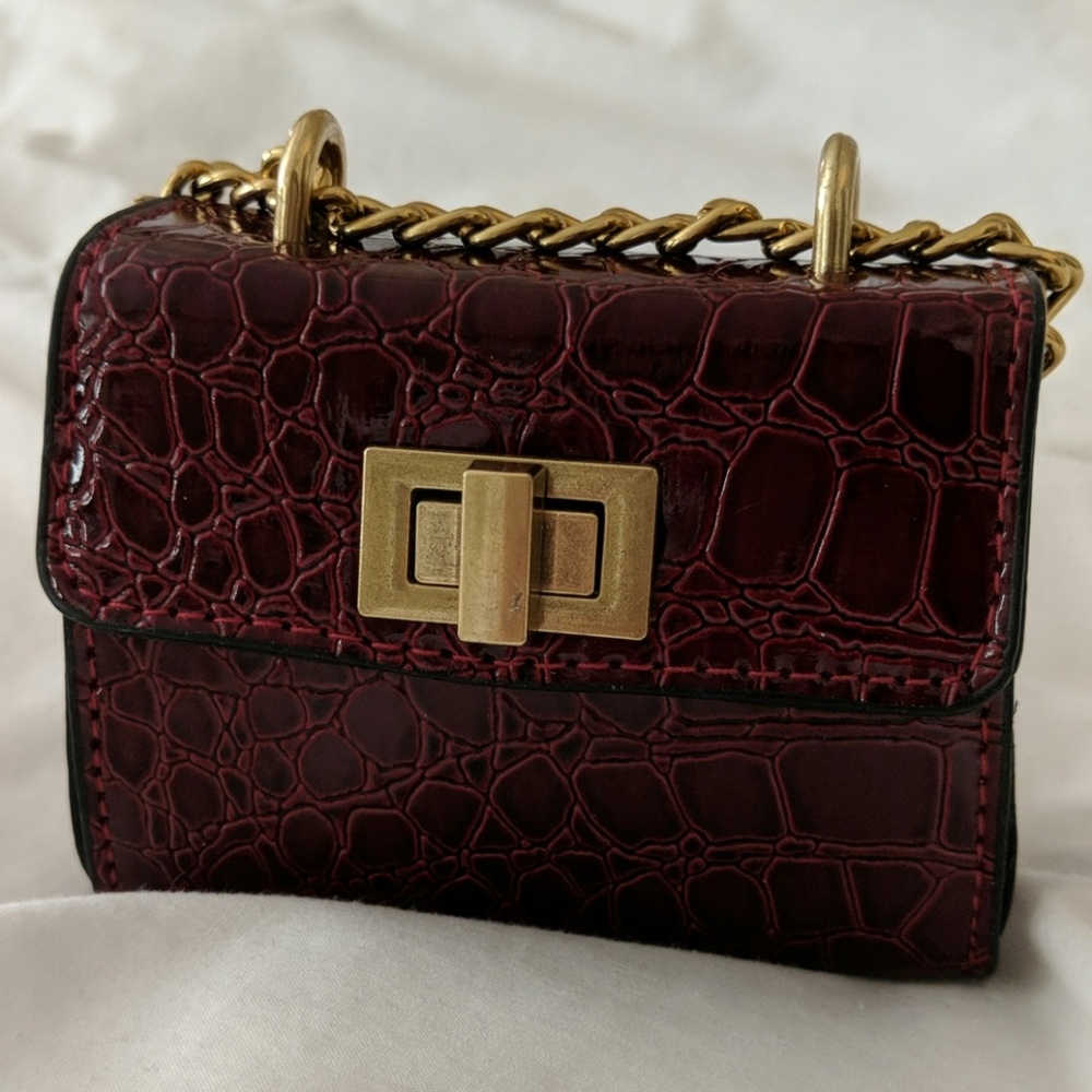 Stone pattern mini flip square bag